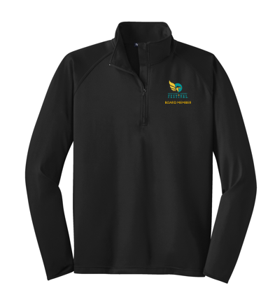 Stretch 1/4 Zip Pullover-Black