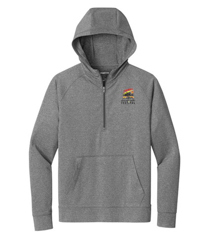 1/2 Zip Hoodie-Charcoal Heather Gray