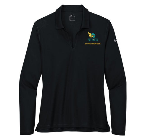 Nike Ladies Long Sleeve Polo-Black