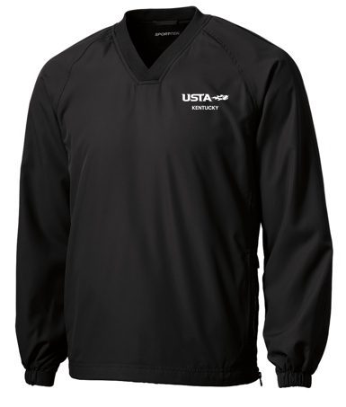 USTA V-Neck Raglan Windshirt - Black