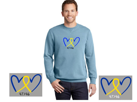 DSL Beach Washed Crewneck Sweatshirt-Double Heart