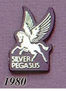 1980 Pegasus Pin - Full Pegasus/Silver on Black Plastic