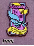 1990 Pegasus Pin - Pegasus Logo/KDF 35th Celebration on Black Plastic