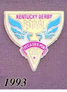 1993 Pegasus Pin - Two Pegasus/Shield on White Plastic
