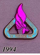 1994 Pegasus Pin - Pegasus/Triangle on Black Plastic