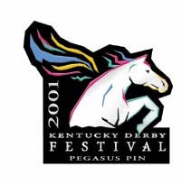 2001 Pegasus Pin - Pegasus Logo/Multi-Colored Imprint on Black Plastic